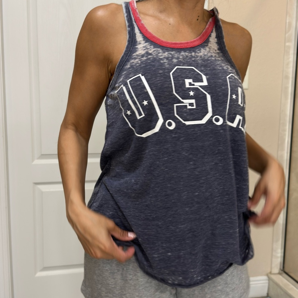 Chaser Navy and Red USA Tank Top